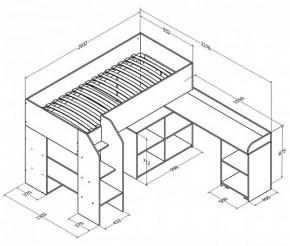 Кровать-чердак "Теремок-2" Дуб молочный/Розовый в Нытве - nytva.ok-mebel.com | фото 3