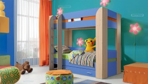 Кровать детская 2-х ярусная Юниор-6 с ящиком ЛДСП (800*1900) в Нытве - nytva.ok-mebel.com | фото