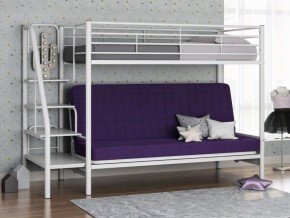 Кровать двухъярусная с диваном "Мадлен-3" (Белый/Фиолетовы) в Нытве - nytva.ok-mebel.com | фото
