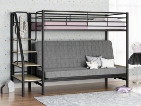Кровать двухъярусная с диваном "Мадлен-3" (Черный/Серый) в Нытве - nytva.ok-mebel.com | фото