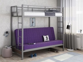 Кровать двухъярусная с диваном "Мадлен" (Серый/Фиолетовый) в Нытве - nytva.ok-mebel.com | фото