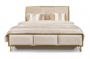 Кровать Lara 1600 с мягким изголовьем + основание (белый глянец) в Нытве - nytva.ok-mebel.com | фото 1