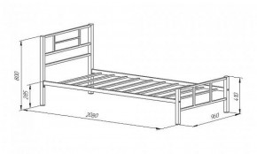 Кровать металлическая "Кадис 900х1900" Белый в Нытве - nytva.ok-mebel.com | фото 2