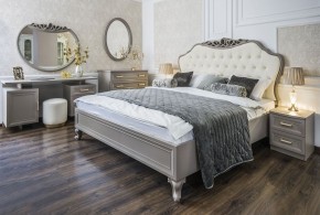 Кровать Мокко 1600 с мягким изголовьем + основание (серый камень) в Нытве - nytva.ok-mebel.com | фото