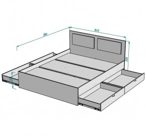 Кровать Ольга L34 (1600) 4 ящика в Нытве - nytva.ok-mebel.com | фото 2