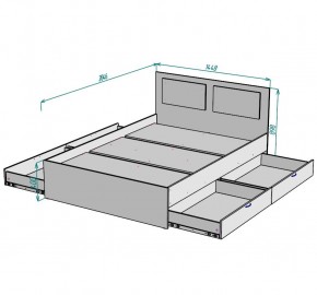 Кровать Ольга L35 (1400) 4 ящика в Нытве - nytva.ok-mebel.com | фото 2