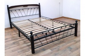 Кровать "Муза 1" КМД10  Черная (1600*2000) (ножки-шоколад) с коваными изделиями в Нытве - nytva.ok-mebel.com | фото 3