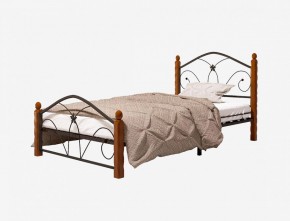 Кровать "Селена 1" Черная (900*2000) (ножки-махагон) с коваными элементами в Нытве - nytva.ok-mebel.com | фото