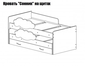 Кровать выкатная Соник на щитах (800*1600) с бортиком + ящик в Нытве - nytva.ok-mebel.com | фото 2