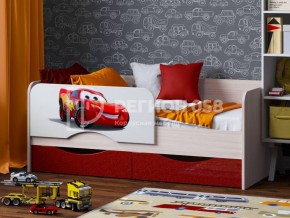 Кровать Юниор-12 с фотопеч. "Тачки" в Нытве - nytva.ok-mebel.com | фото