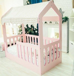 Кровать-домик без ящика 800*1600 (Розовый) в Нытве - nytva.ok-mebel.com | фото