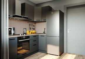 Кухня угловая Антрацит 2200х1000 (Стол. 38мм) в Нытве - nytva.ok-mebel.com | фото