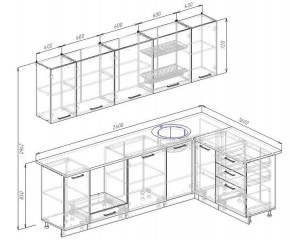 Кухня угловая Антрацит 2600х1600 (Стол. 38мм) в Нытве - nytva.ok-mebel.com | фото 2