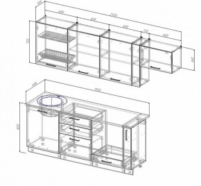 Кухонный гарнитур Антрацит 2550 (Стол. 26мм) в Нытве - nytva.ok-mebel.com | фото 2