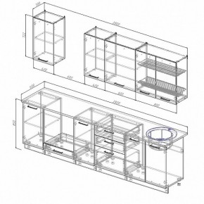 Кухонный гарнитур Антрацит 2800 (Стол. 26мм) в Нытве - nytva.ok-mebel.com | фото 2