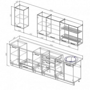 Кухонный гарнитур Антрацит 2800 (Стол. 38мм) в Нытве - nytva.ok-mebel.com | фото 3