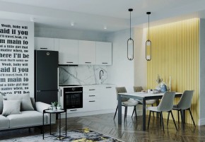 Кухонный гарнитур Белый Глянец 2550 (Стол. 38мм) в Нытве - nytva.ok-mebel.com | фото