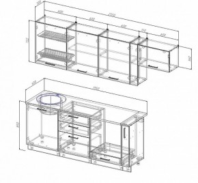 Кухонный гарнитур Лофт 2550 (Стол. 26мм) в Нытве - nytva.ok-mebel.com | фото 2