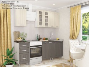 Кухонный гарнитур Луксор-евро 1600 серый-кремовый в Нытве - nytva.ok-mebel.com | фото