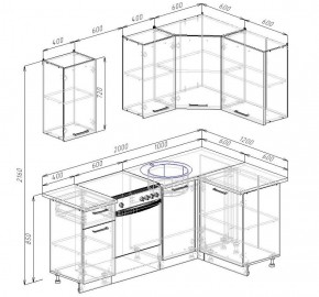 Кухонный гарнитур угловой Гарда 2000х1200 (Стол. 26мм) в Нытве - nytva.ok-mebel.com | фото 2