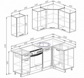 Кухонный гарнитур угловой Графика 2000х1200 (Стол. 26мм) в Нытве - nytva.ok-mebel.com | фото 2