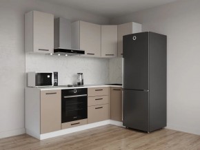 Кухонный гарнитур угловой Каппучино 2200*1000 (Стол. 26мм) в Нытве - nytva.ok-mebel.com | фото