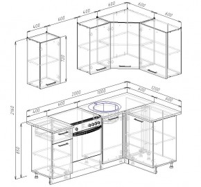 Кухонный гарнитур угловой Капри 2000х1200 (Стол. 38мм) в Нытве - nytva.ok-mebel.com | фото 2