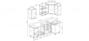 Кухонный гарнитур угловой Капри 2200х1000 (Стол. 26мм) в Нытве - nytva.ok-mebel.com | фото 2