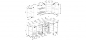 Кухонный гарнитур угловой Санторини 2200*1000 (Стол. 38мм) в Нытве - nytva.ok-mebel.com | фото 2