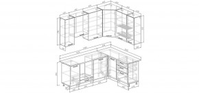 Кухонный гарнитур угловой Санторини 2200*1600 h950 (Стол. 38мм) в Нытве - nytva.ok-mebel.com | фото 2