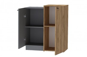 Квадро К-2 Комод 2дв (ЛДСП Графит/дуб крафт золотой) в Нытве - nytva.ok-mebel.com | фото 2