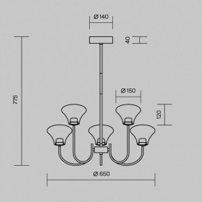 Люстра на штанге Maytoni Dynasty MOD402PL-L20BS3K в Нытве - nytva.ok-mebel.com | фото 6