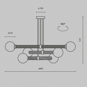 Люстра на штанге Maytoni Teatro MOD287PL-06BS в Нытве - nytva.ok-mebel.com | фото 3