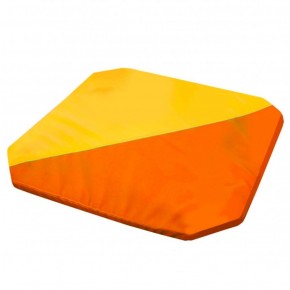 Мат гимнастический 1,3x1,3x0,05м складной скошенные углы цв.оранжевый-желтый в Нытве - nytva.ok-mebel.com | фото 1
