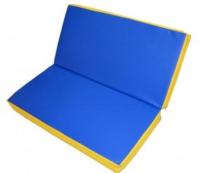 Мат гимнастический 1х1х0,08м складной цв. синий-желтый в Нытве - nytva.ok-mebel.com | фото