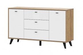 МИЛАН Комод 3 ящика двухстворчатый (Белый Матовый) в Нытве - nytva.ok-mebel.com | фото