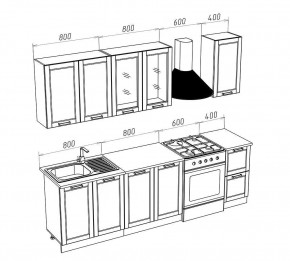 МИЛАНО Кухонный гарнитур 2,0 м Компоновка №1 (Орех) в Нытве - nytva.ok-mebel.com | фото 3