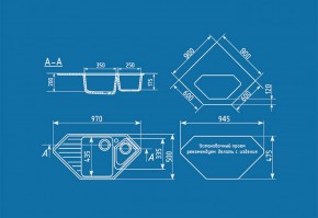 Мойка кухонная ULGRAN U-409 (970*500) в Нытве - nytva.ok-mebel.com | фото 2