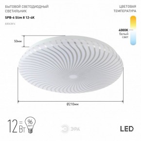 Накладной светильник Эра Slim SPB-6 Slim 8 12-4K в Нытве - nytva.ok-mebel.com | фото 2