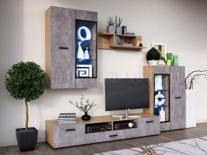 Нэнси New Пенал навесной исп.1 (ЛДСП) Бетон светлый/Сонома в Нытве - nytva.ok-mebel.com | фото 3