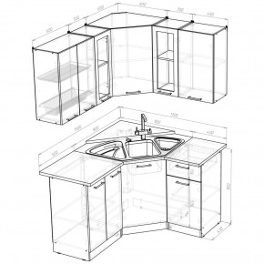 ОЛЬГА Кухонный гарнитур Оптима 2 (1500*1300 мм) в Нытве - nytva.ok-mebel.com | фото 2