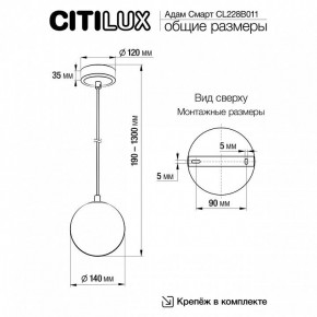 Подвесной светильник Citilux Адам Смарт CL228B011 в Нытве - nytva.ok-mebel.com | фото 5