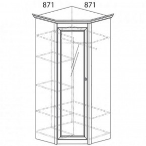 Шкаф угловой №641 "Флоренция" Фасад глухой (угол 871*871) Дуб оксфорд в Нытве - nytva.ok-mebel.com | фото 2
