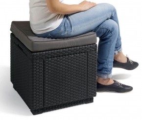 Пуфик Куб с подушкой (Cube with cushion) коричневый - серо-бежевый* в Нытве - nytva.ok-mebel.com | фото 2