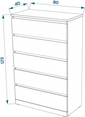 S00951 Варма 5 комод 80х123х40, белый в Нытве - nytva.ok-mebel.com | фото 3