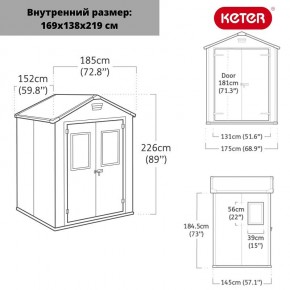 Сарай Манор 6*5 TWF (два окна на фасаде) MANOR 6x5 DD (two windows at the front) в Нытве - nytva.ok-mebel.com | фото 2