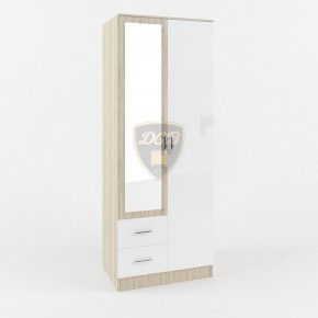 Шкаф 2-х створчатый с зеркалом Софи СШК 800.3 (дуб сонома/белый глянец) в Нытве - nytva.ok-mebel.com | фото