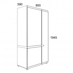 Шкаф 2D/TYP 20A, LINATE ,цвет белый/сонома трюфель в Нытве - nytva.ok-mebel.com | фото 3