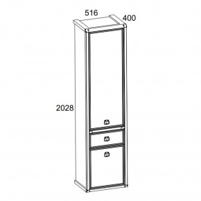 Шкаф 2D1S, MAGELLAN, цвет Сосна винтаж в Нытве - nytva.ok-mebel.com | фото 2