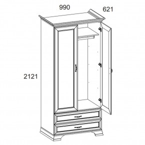 Шкаф 2DG2S, TIFFANY, цвет вудлайн кремовый в Нытве - nytva.ok-mebel.com | фото 3